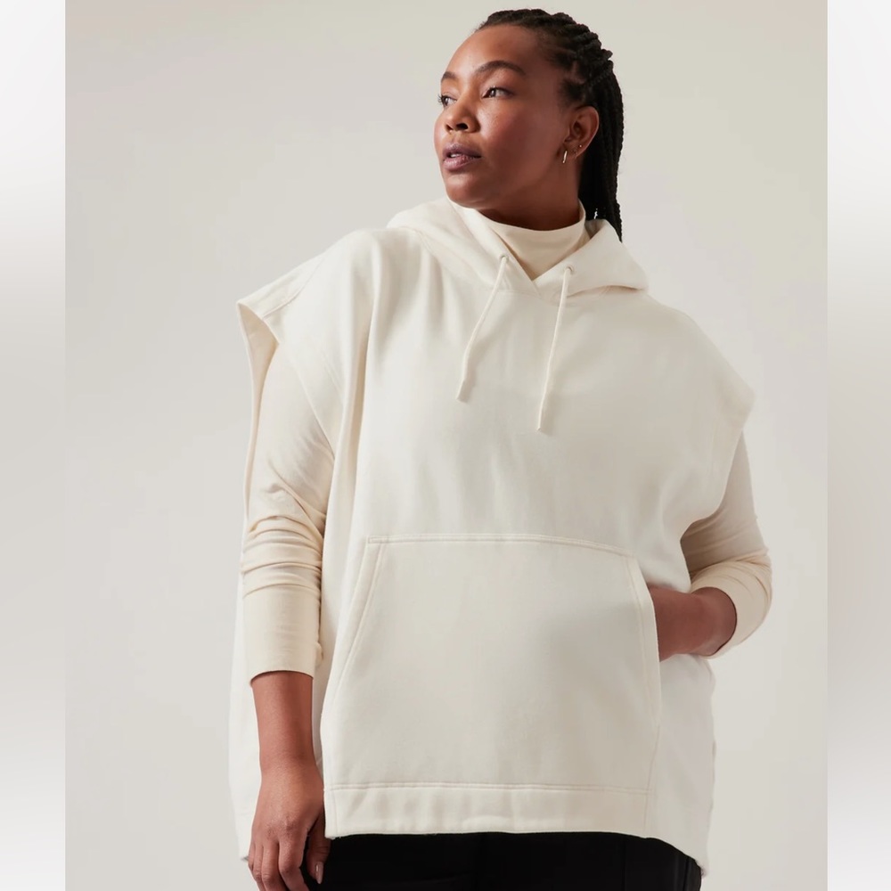 Athleta Retroplush Cocoon Hoodie Sweatshirt Magnolia White 2X